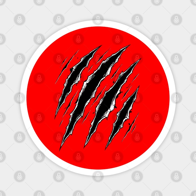 Cat Attack Claw Marks Slash Ripped Scratch Grunge Magnet by Creatifly Graphic Tees